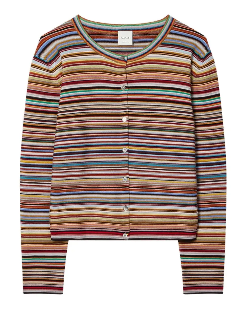 Paul Smith Signature Stripe Cardigan - Orange Orange