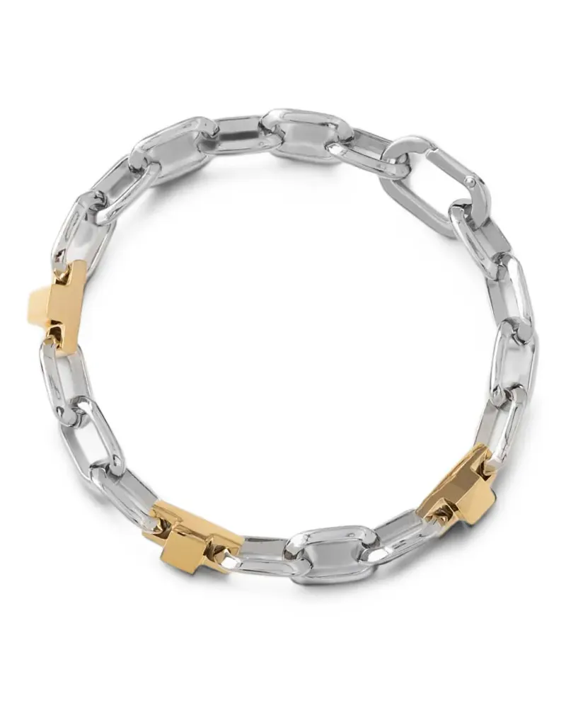 Trussardi Zweifarbiges Armband mit Zopfmuster - Silber Silber