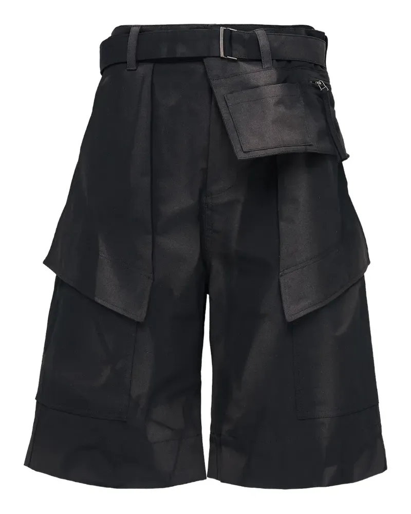 JiyongKim sun-bleached detachable-pocket shorts - Schwarz Schwarz