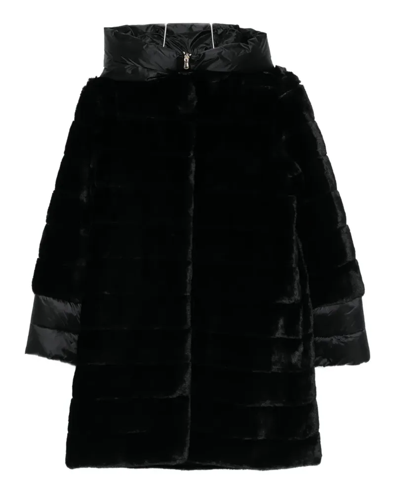 MARELLA hooded faux-fur coat - Schwarz Schwarz