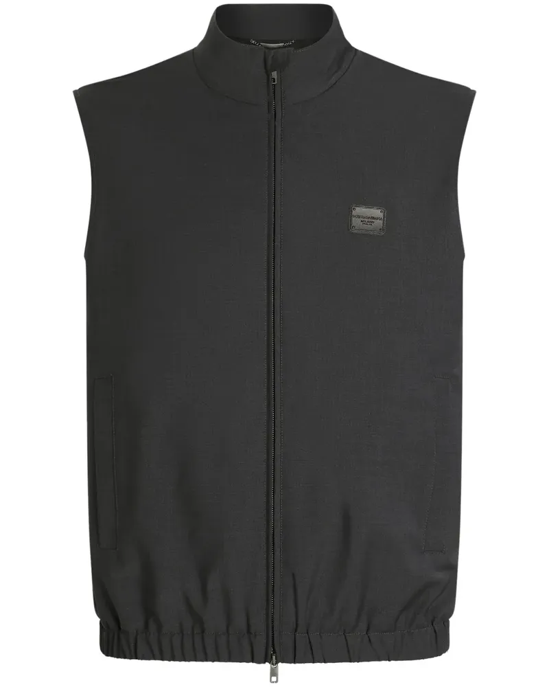 Dolce & Gabbana Weste mit Logo-Schild - Grau Grau