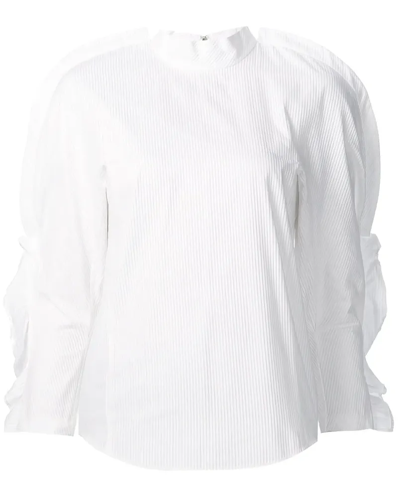 Toga Bluse mit gerüschten Ärmeln - Weiß Weiß