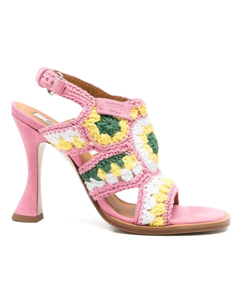 Moschino crochet-knit heeled sandals - Rosa Rosa