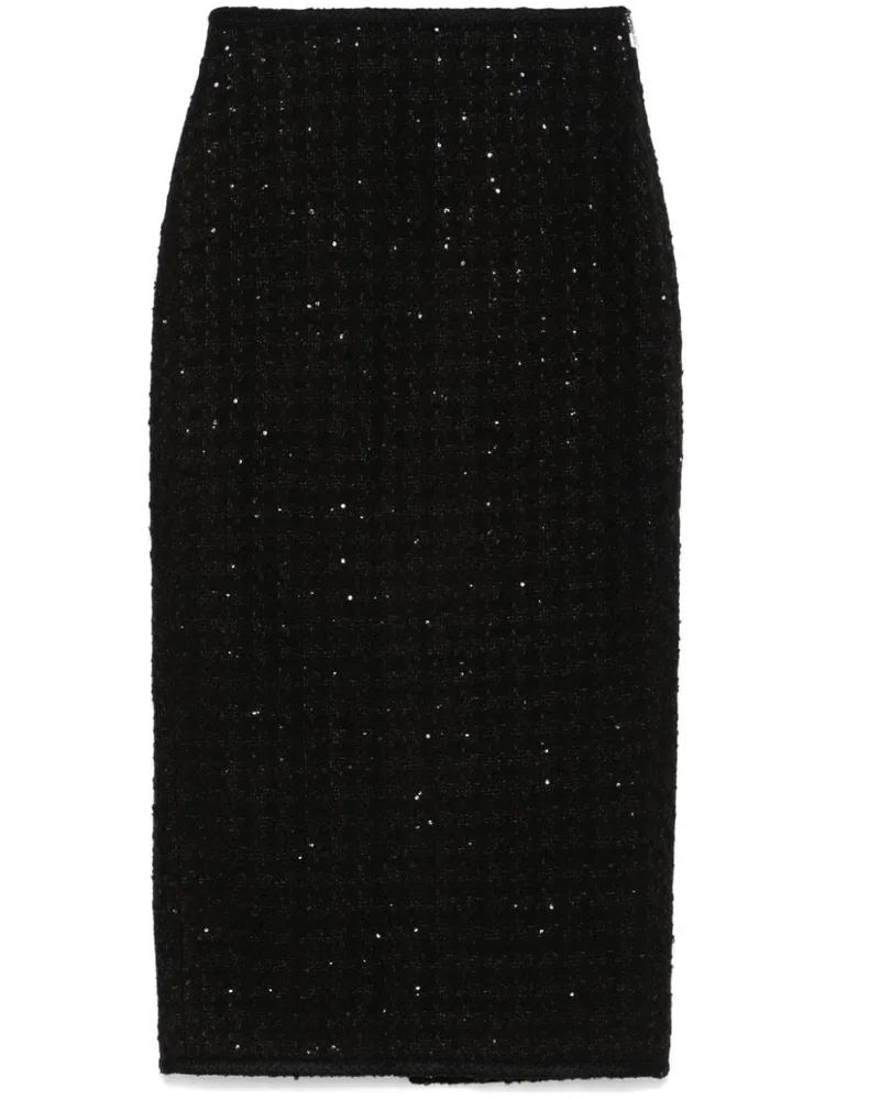 ROTATE Birger Christensen Bouclé-Midirock - Schwarz Schwarz