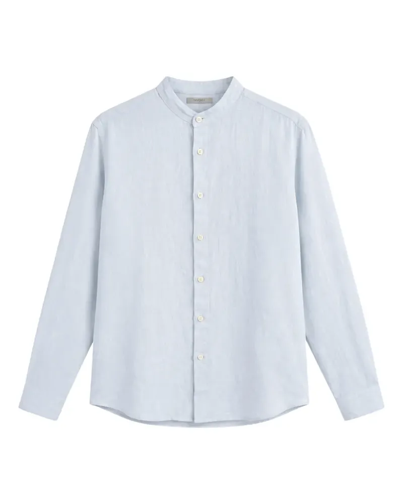 Seventy band-collar linen shirt - Blau Blau