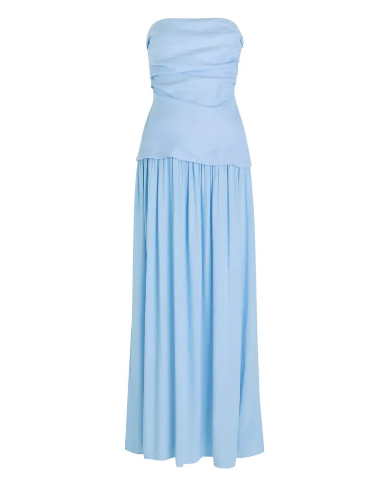 Faithfull The Brand Hedy draped strapless maxi dress - Blau Blau
