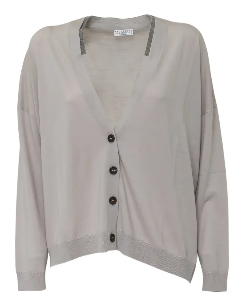 Brunello Cucinelli Cardigan mit V-Ausschnitt - Grau Grau