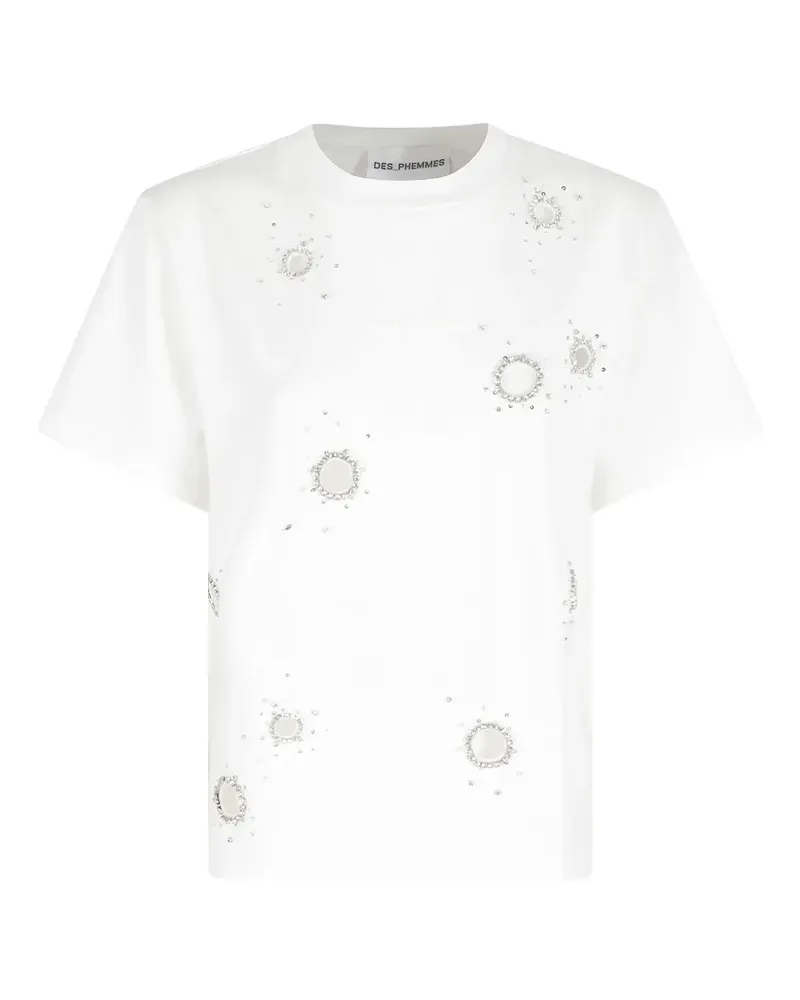 Des Phemmes embellished T-shirt - Weiß Weiß