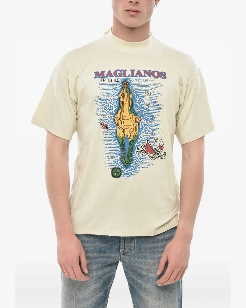 Magliano logo-print crew-neck T-shirt - Nude Nude