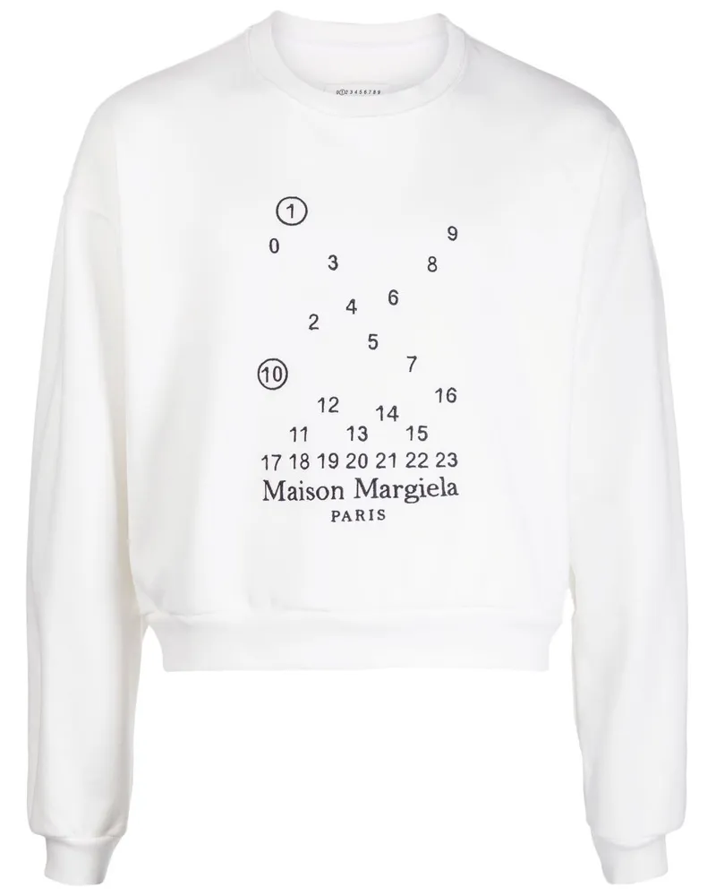 Maison Margiela Sweatshirt mit grafischem Print Weiß