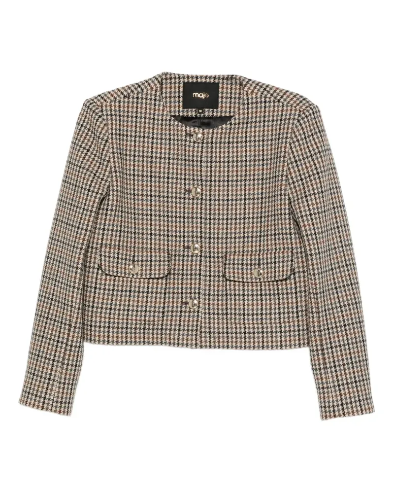 Maje Jacke mit Hahnentrittmuster - Nude Nude