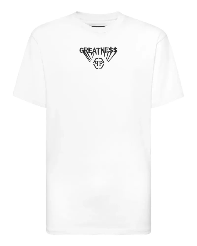 Philipp Plein T-Shirt mit Logo-Stickerei - Weiß Weiß