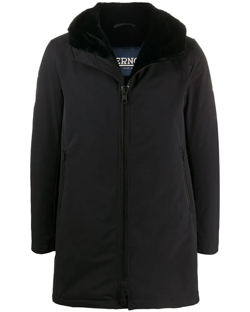 Herno Kurzmantel mit Kapuze - Schwarz Schwarz