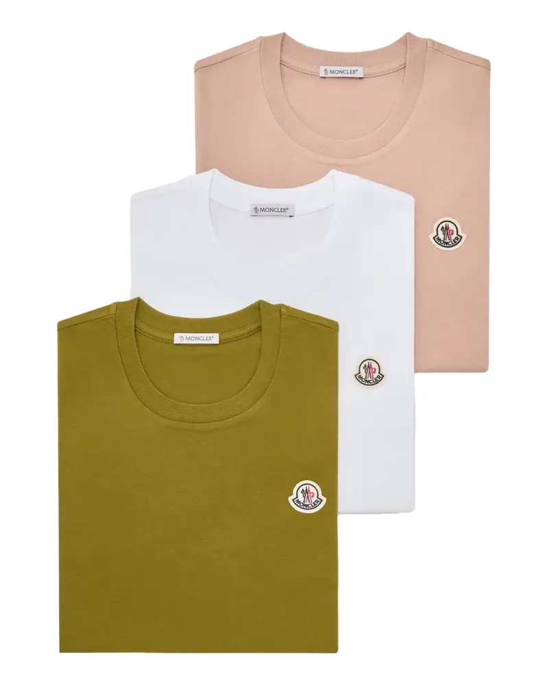 Moncler multi-colour set of three patch T-shirts - Grün Grün
