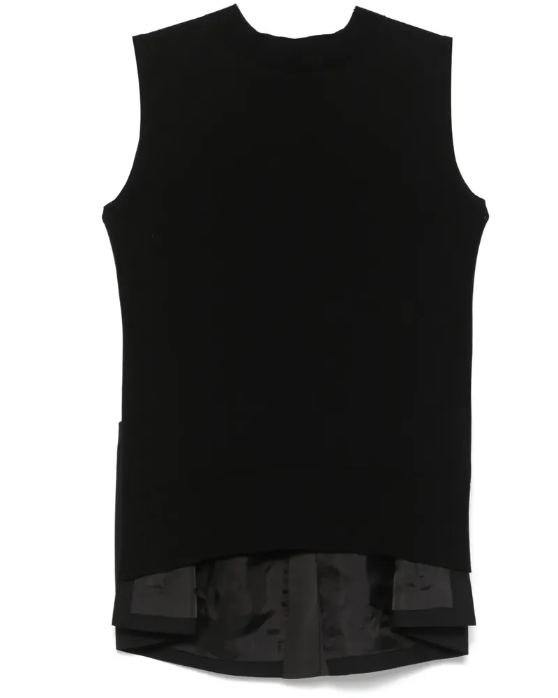 Sacai Oberteil in Colour-Block-Optik - Schwarz Schwarz
