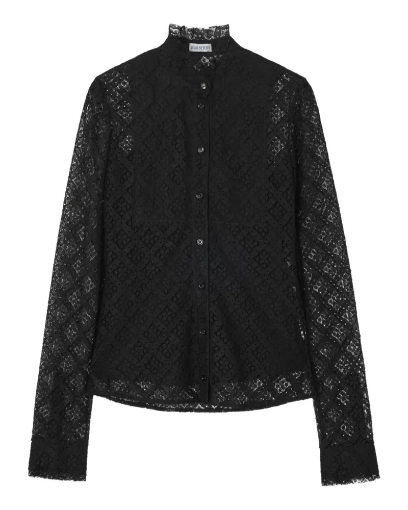 Burberry Bluse mit Karo-Spitze - Schwarz Schwarz