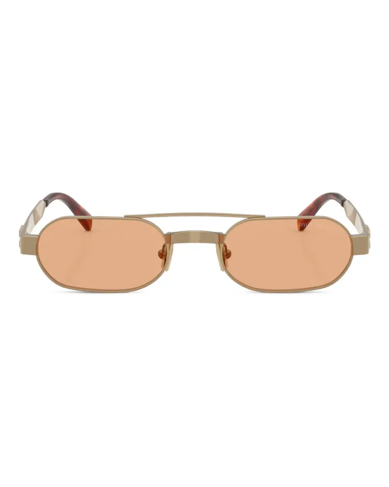Miu Miu oval-frame double-bridge sunglasses - Gold Gold