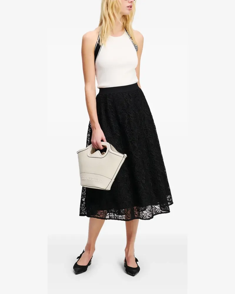 Karl Lagerfeld Rock mit Blumenstickerei - Schwarz Schwarz