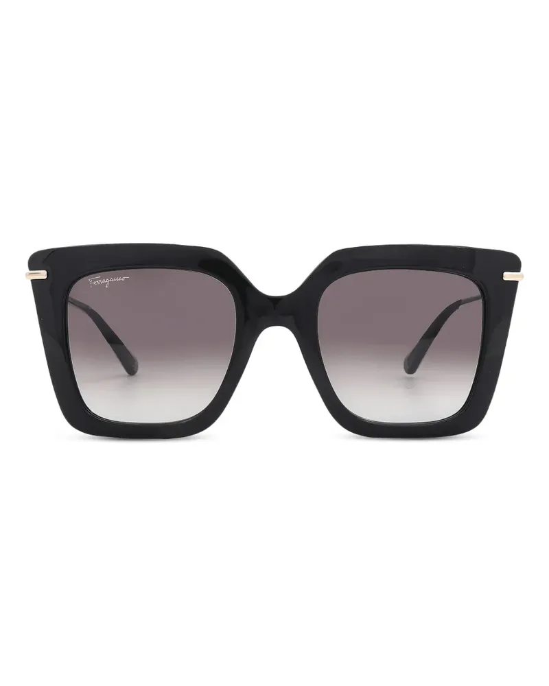 Ferragamo logo-plaque square-frame sunglasses - Schwarz Schwarz