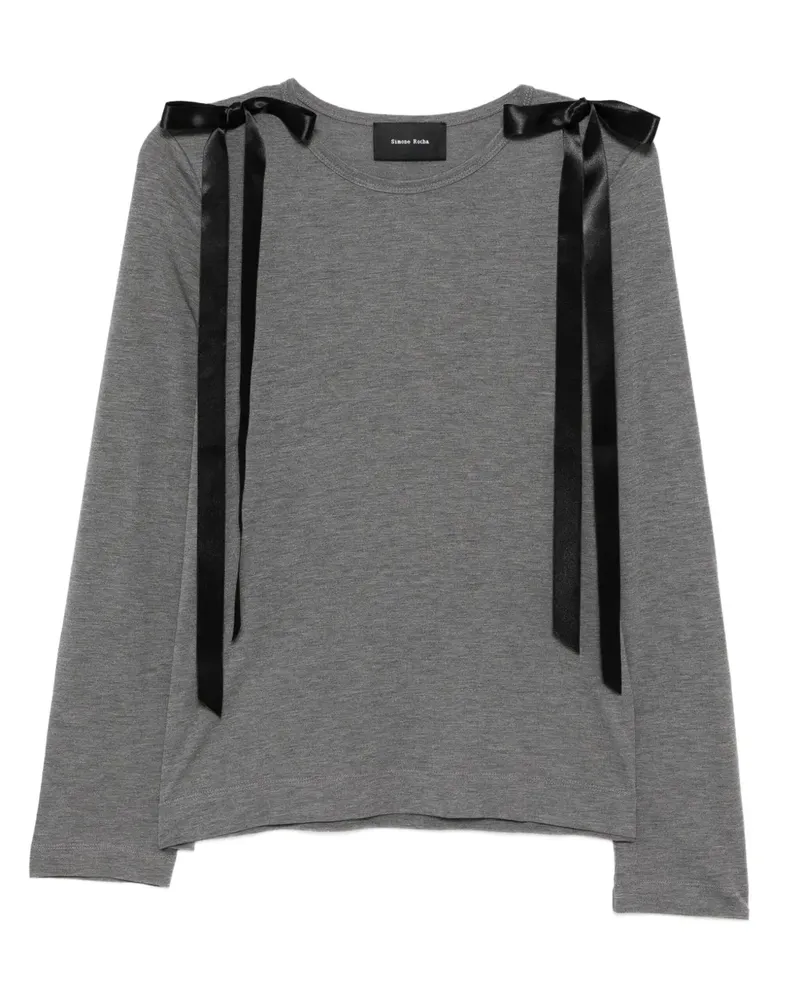 Simone Rocha T-Shirt mit Schleifendetail - Grau Grau