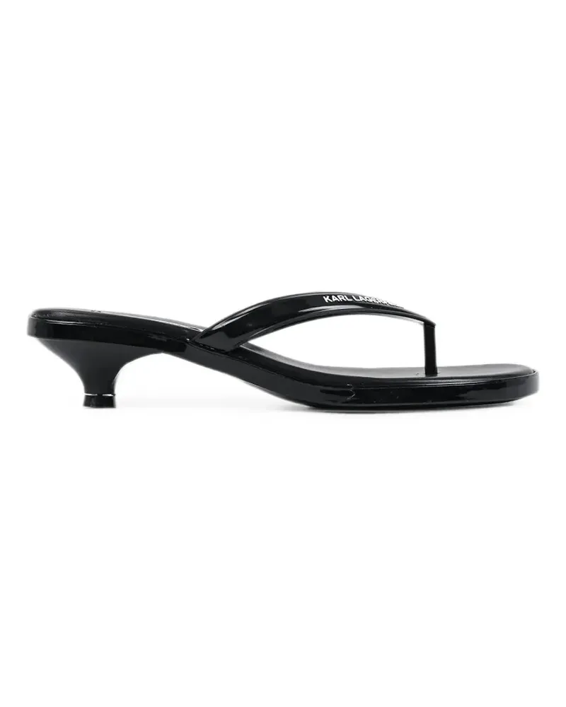 Karl Lagerfeld logo-print kitten-heel flip-flops - Schwarz Schwarz