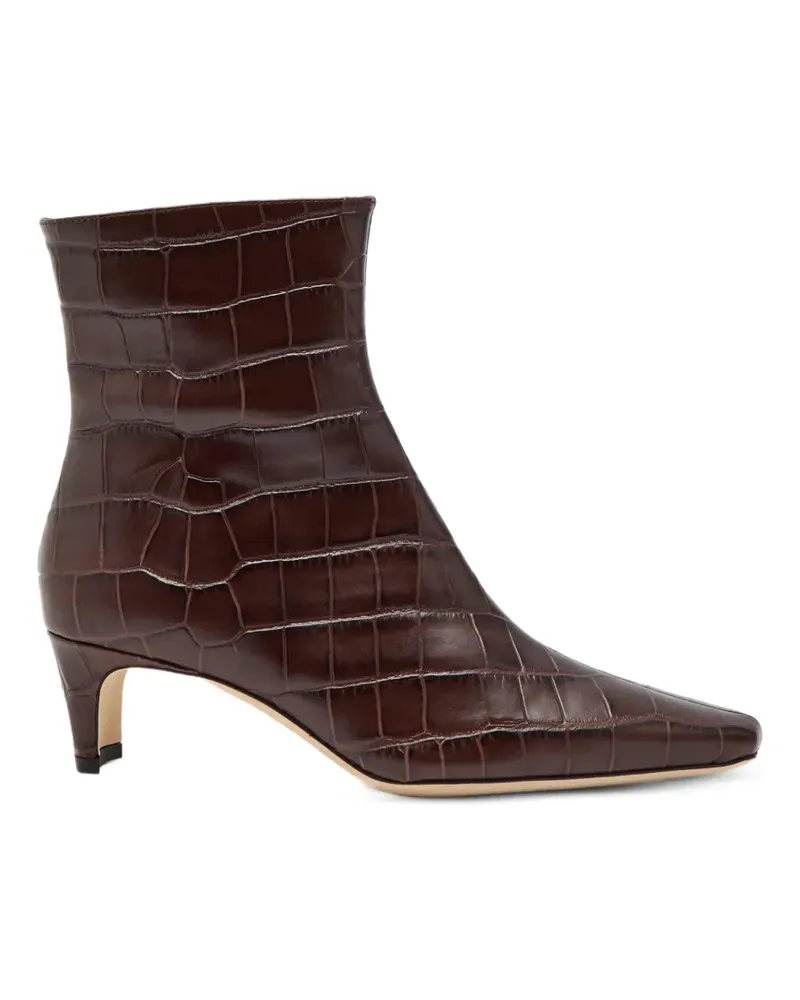 STAUD Wally Stiefeletten mit Kroko-Effekt - Braun Braun