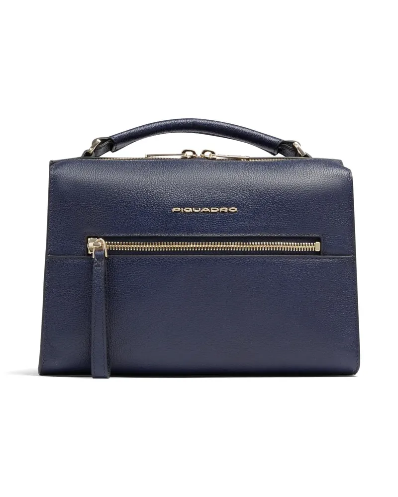 Piquadro Umhängetasche aus Leder - Blau Blau