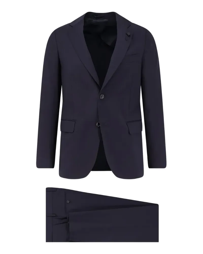 LARDINI pin-lapel single-breasted suit - Blau Blau