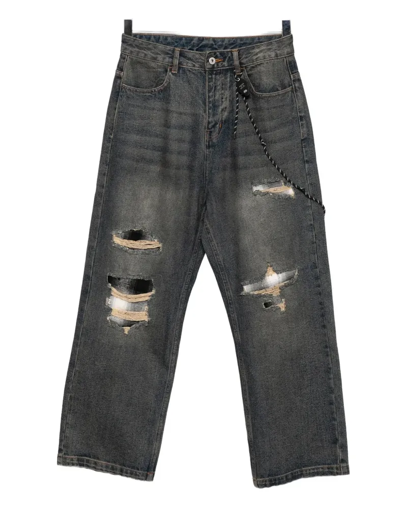 Musium Div. Jeans im Patchwork-Look - Blau Blau