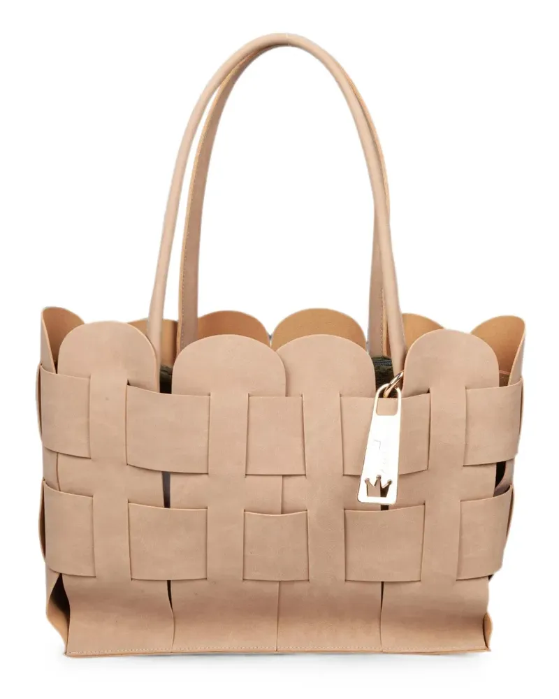La Milanesa large Viola woven tote bag - Nude Nude