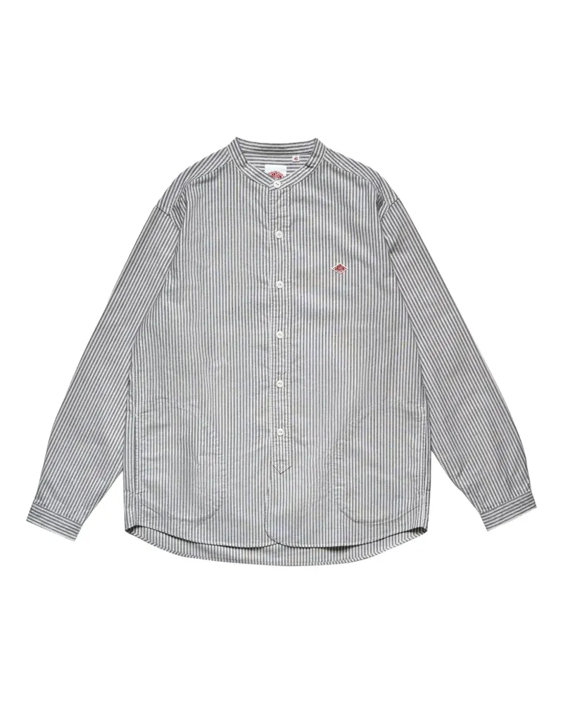 Danton Gestreiftes Hemd - Blau Blau