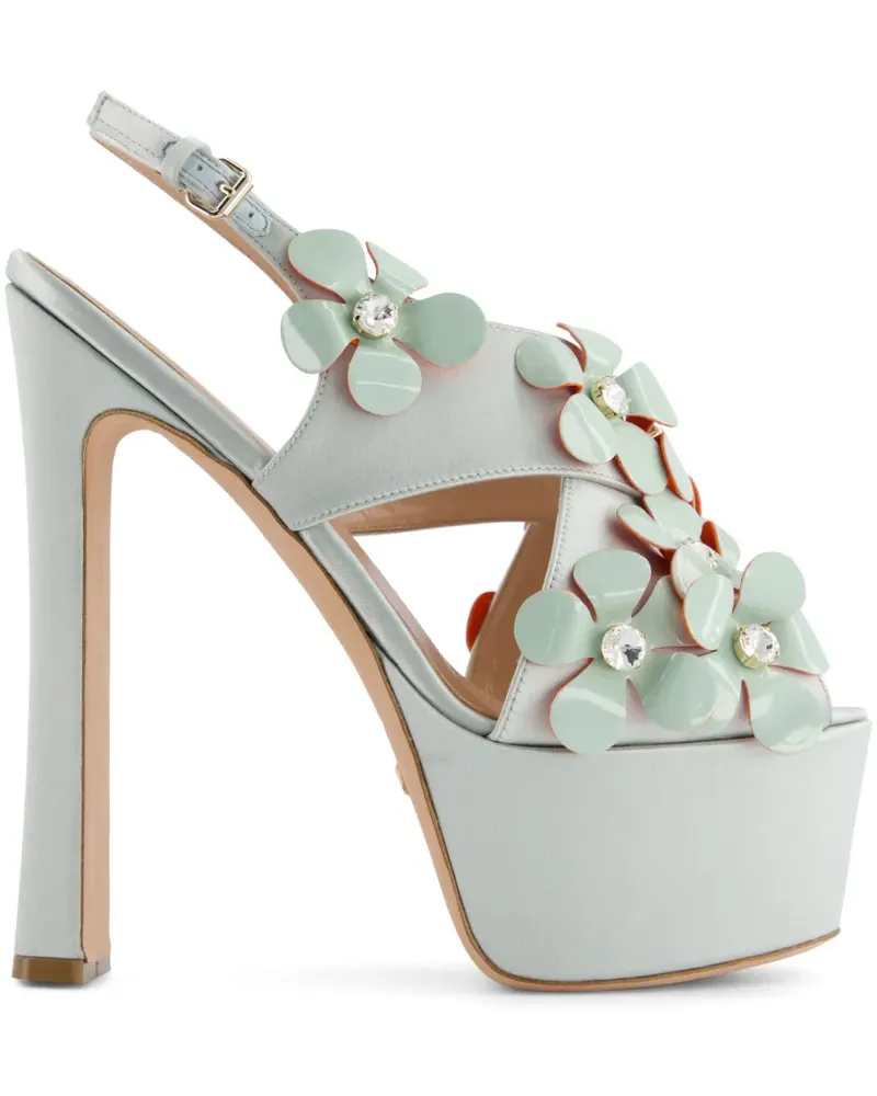 Giambattista Valli Sandalen mit Blumenapplikation - Grün Grün
