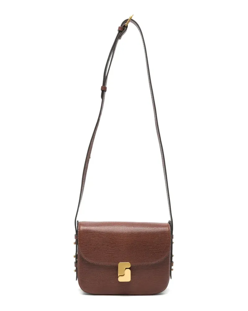 Soeur Bellissima Schultertasche mit Eidechsen-Effekt - Braun Braun