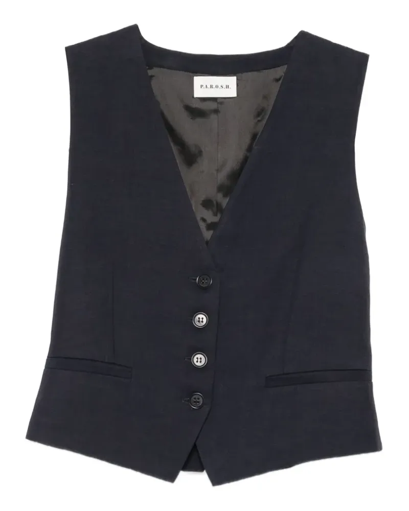 P.A.R.O.S.H. P.A.R.O H. button-up sleeveless waistcoat - Blau Blau
