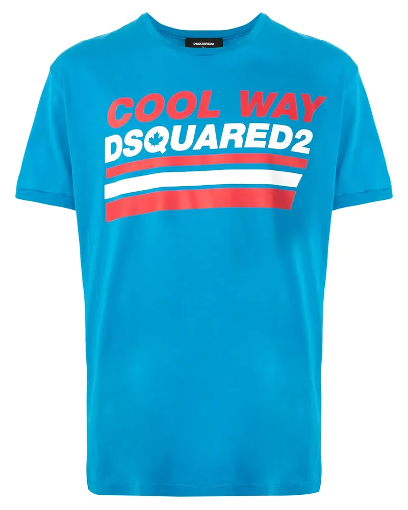 Dsquared2 T-Shirt mit grafischem Print - Blau Blau