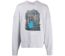 Sweatshirt mit grafischem Print - Grau