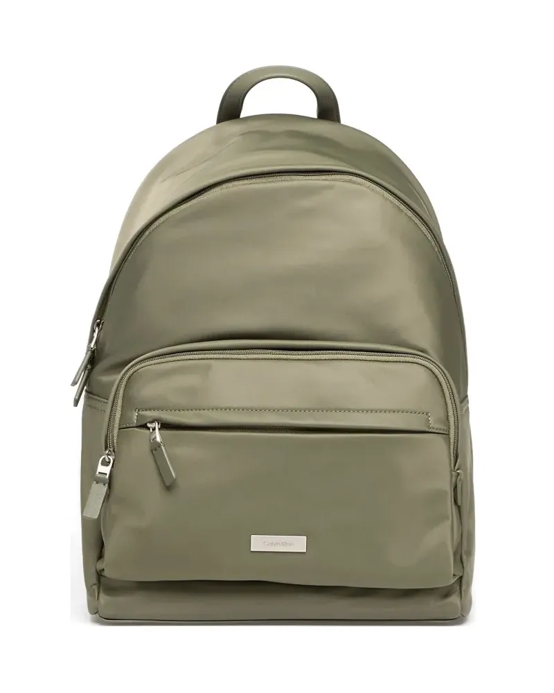 Calvin Klein logo-plaque front-pocket backpack - Grün Grün