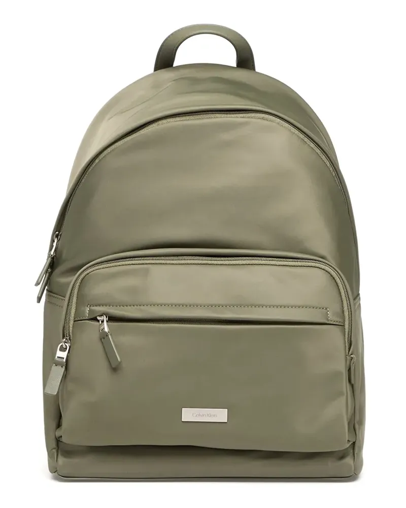 Calvin Klein logo-plaque front-pocket backpack - Grün Grün