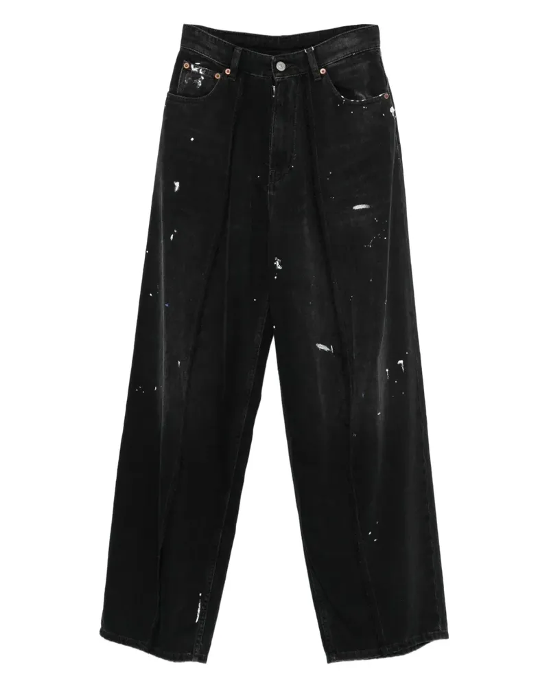 Maison Margiela Jeans mit Farbklecksen - Schwarz Schwarz