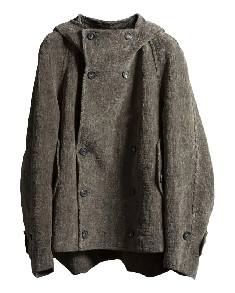 Ziggy Chen Doppelreihige Kapuzenjacke - Braun Braun