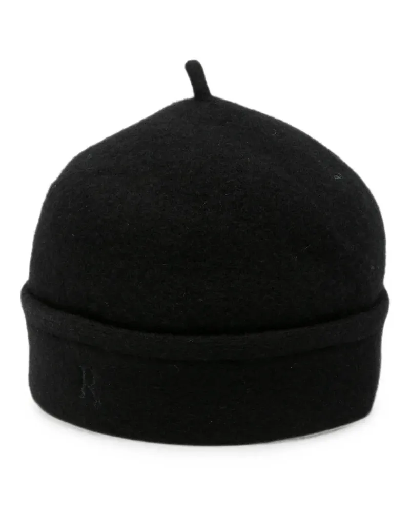 RANRA logo-embroidered felt beanie hat - Schwarz Schwarz