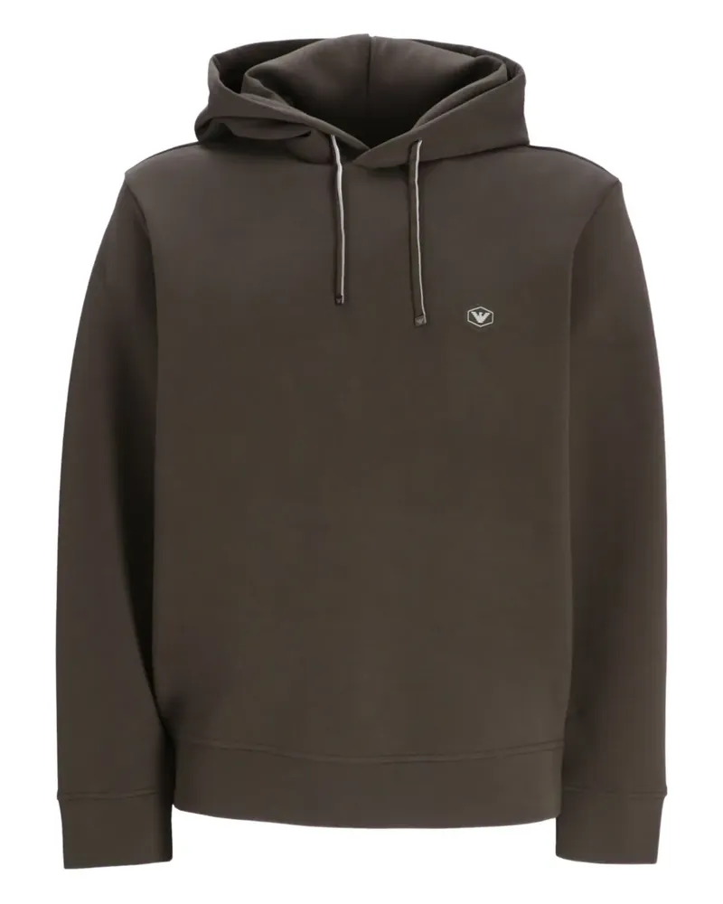 Emporio Armani logo-plaque hoodie - Grün Grün