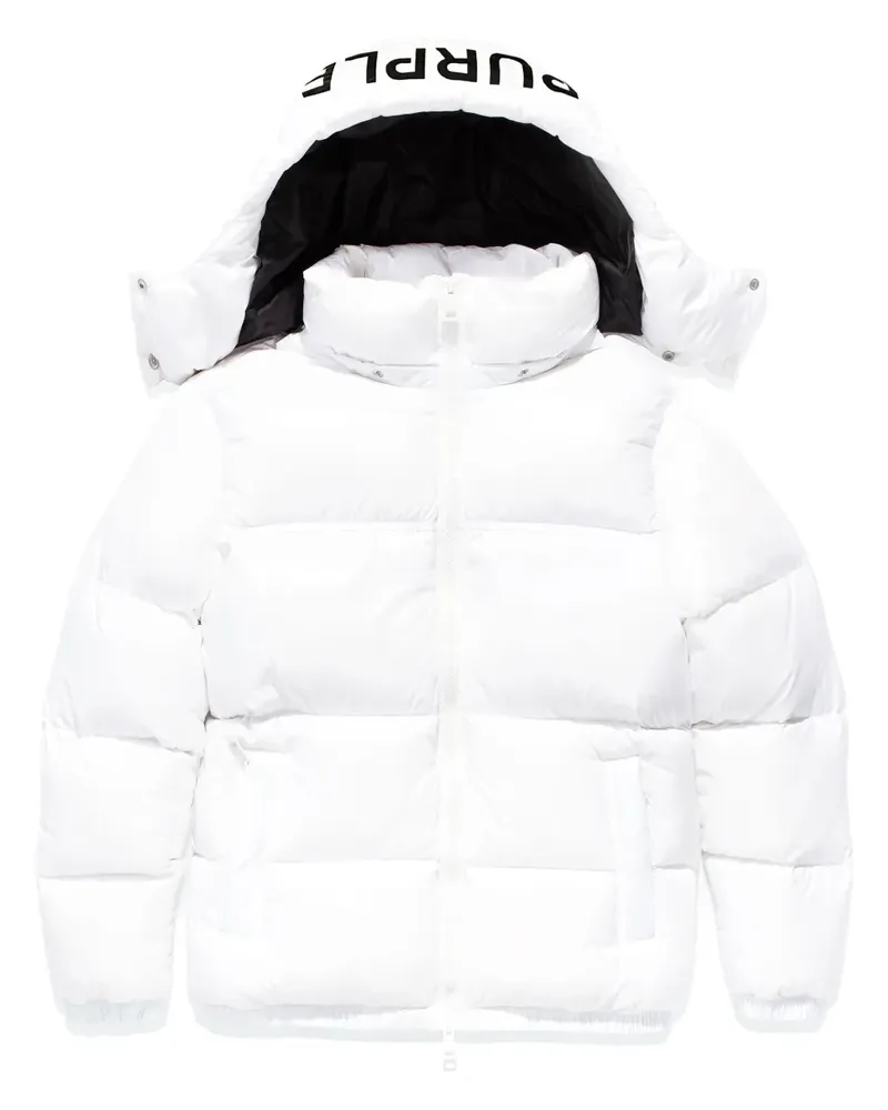 PURPLE BRAND Gefütterte Jacke mit Logo-Print - Weiß Weiß