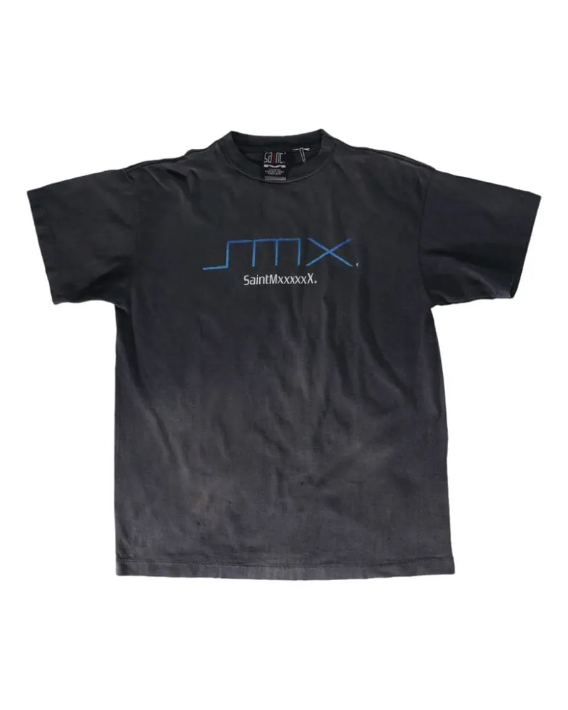 SAINT MXXXXXX logo-print cotton T-shirt - Schwarz Schwarz