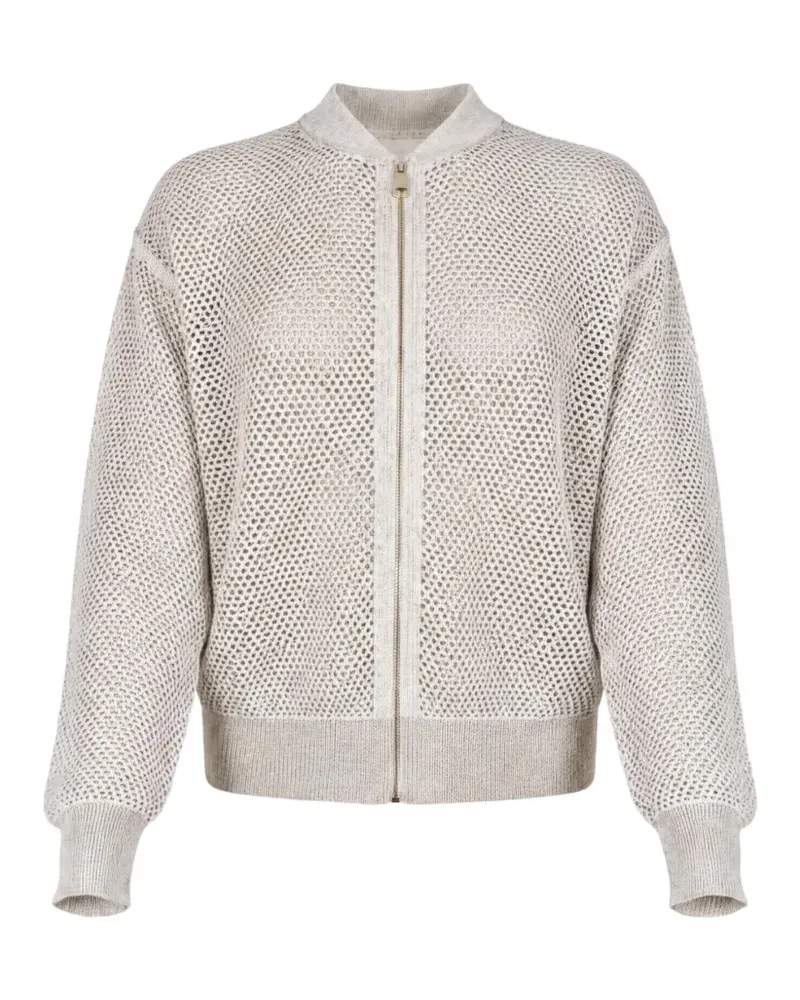 Fabiana Filippi sequin-embellished zip-up cardigan - Nude Nude