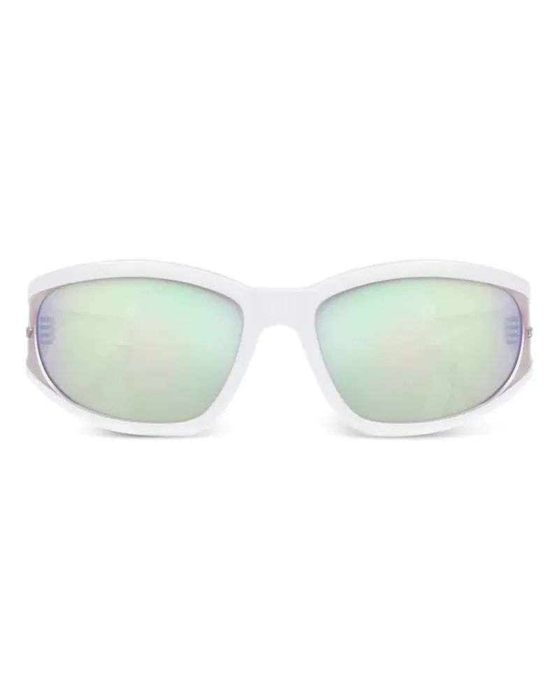 Diesel Sonnenbrille mit geometrischem Gestell - Weiß Weiß