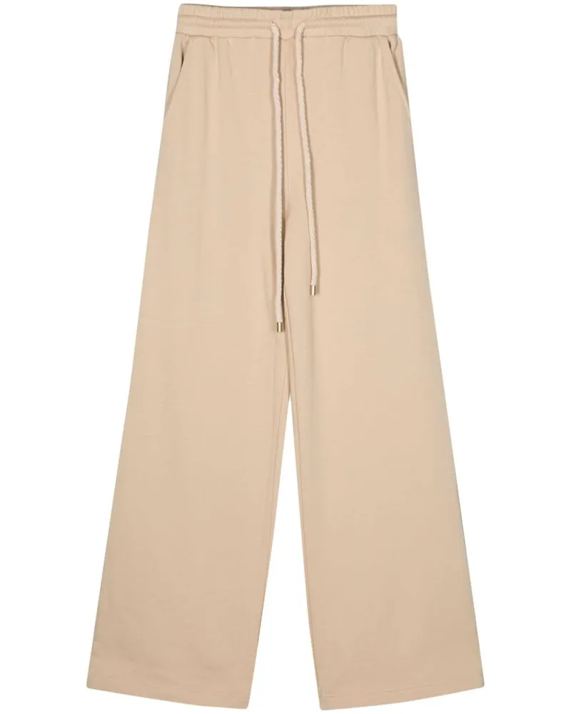 Twin-Set Weite Jogginghose mit Logo-Stickerei - Nude Nude