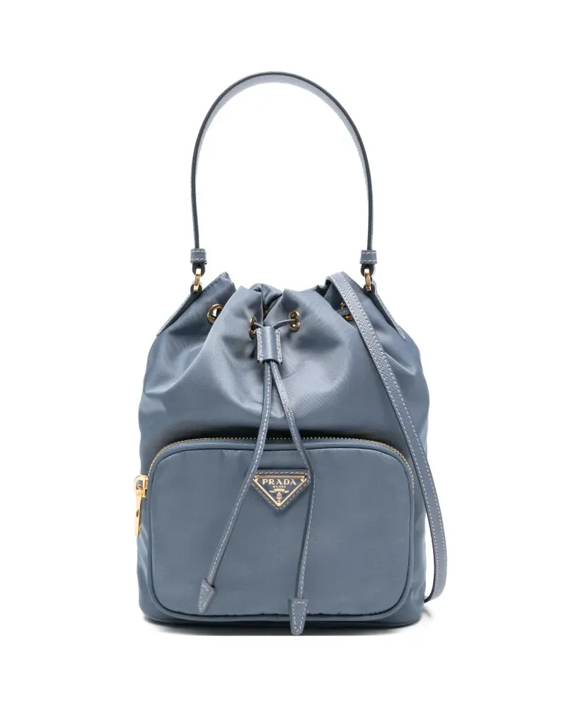 Prada Beuteltasche mit Kordelzug - Blau Blau