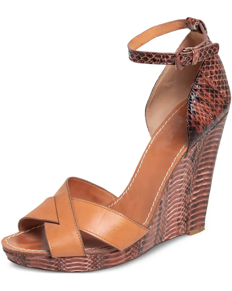 Tory Burch Pre-owned Sandalen mit Wege-Absatz 130mm - Braun Braun