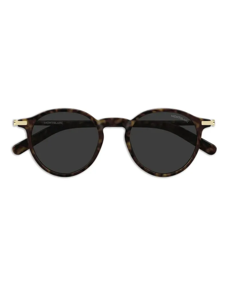 Montblanc tortoiseshell-effect round-frame sunglasses - Braun Braun